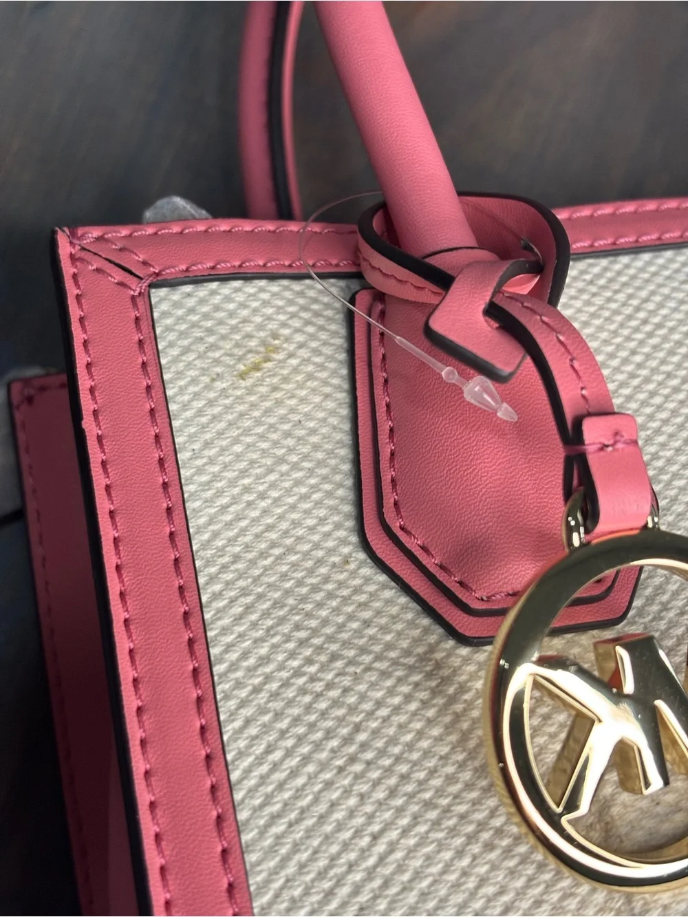 Michael Kors Pink & Cream Mini Satchel